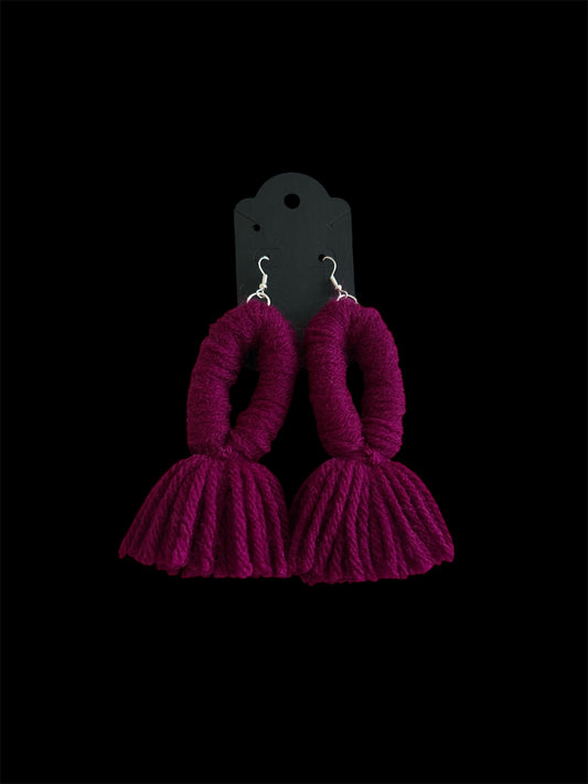 Plum Tassel Earrings