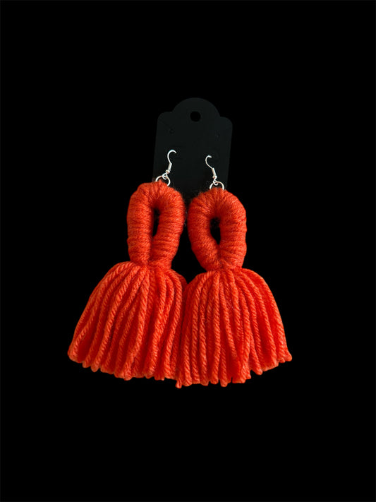 Orange Tassel Earrings