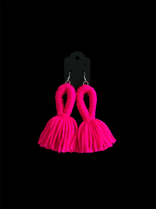 Pink Tassel Earrings