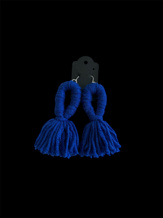 Blue Tassel Earrings