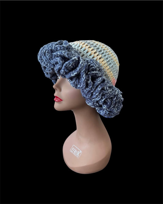 Denim Ruffle Hat